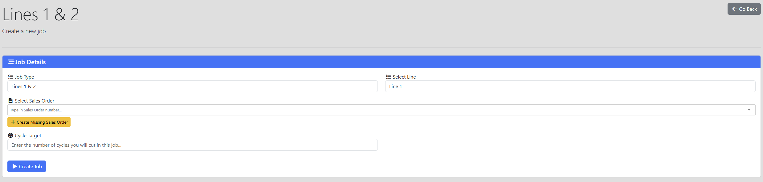 Create Line Job