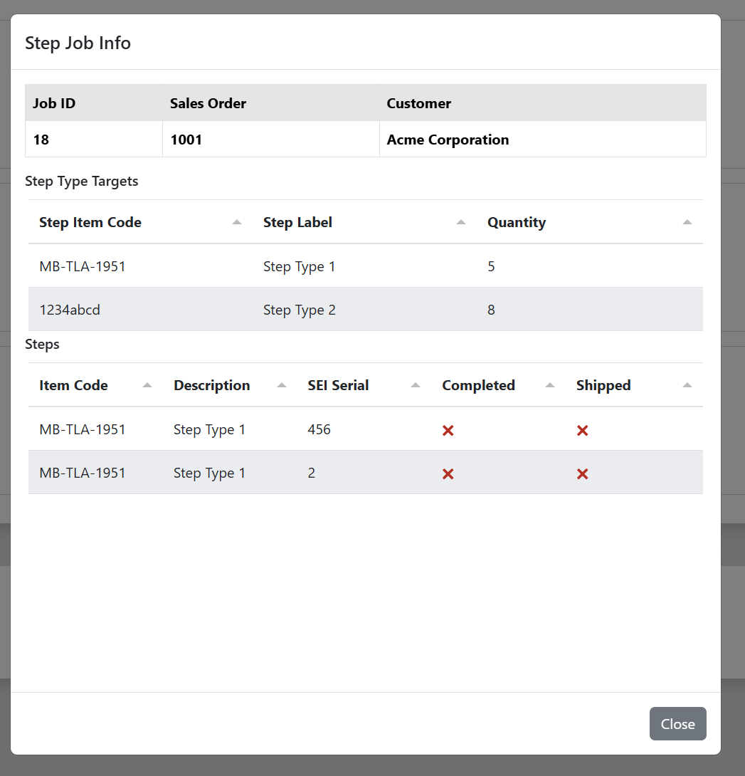 Job Info Modal
