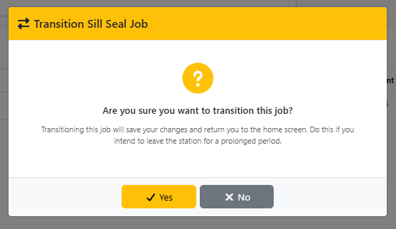 Transition Sill Seal Job Modal
